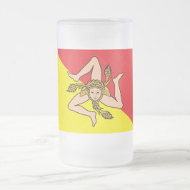 Mugg med flagga av Sicilien, Italien, fryst