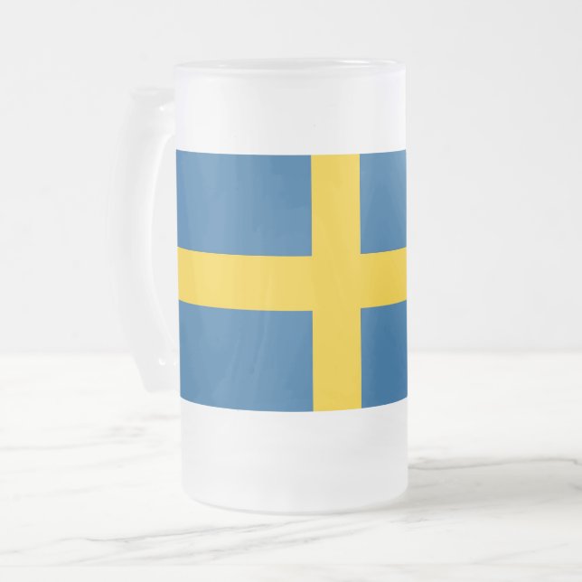 Mugg med flagga av Sverige, fryst (Framsida vänster)