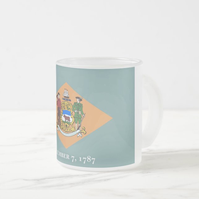Mugg med flagga Delaware, skuren av litet glas (Framsida höger)