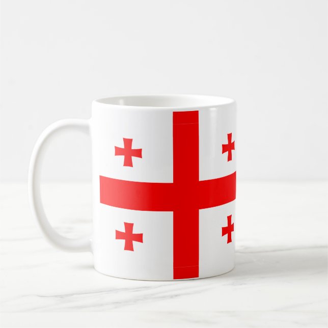Mugg med Flagga Georgien (Vänster)