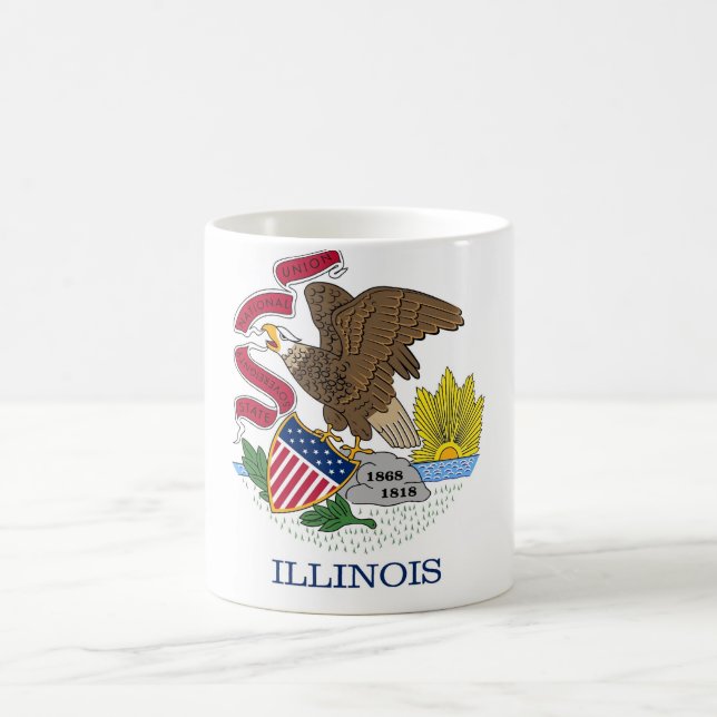 Mugg med Flagga i Illinois-staten - USA (Center)