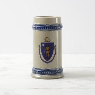 Mugg med Flagga i Massachusetts State-USA