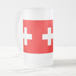 Mugg med flagga i Schweiz, fryst
