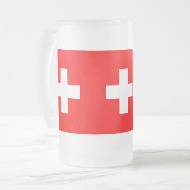 Mugg med flagga i Schweiz, fryst (Framsida vänster)