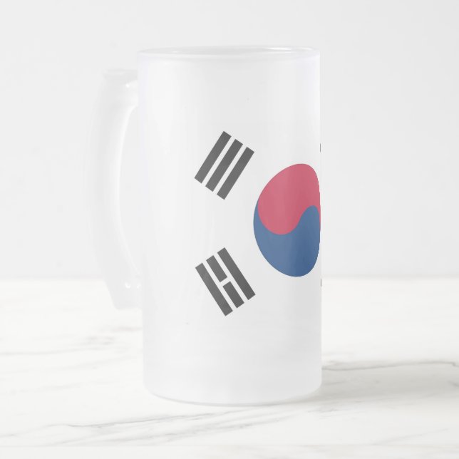 Mugg med flagga i Sydkorea, fryst glasflaska (Framsida vänster)