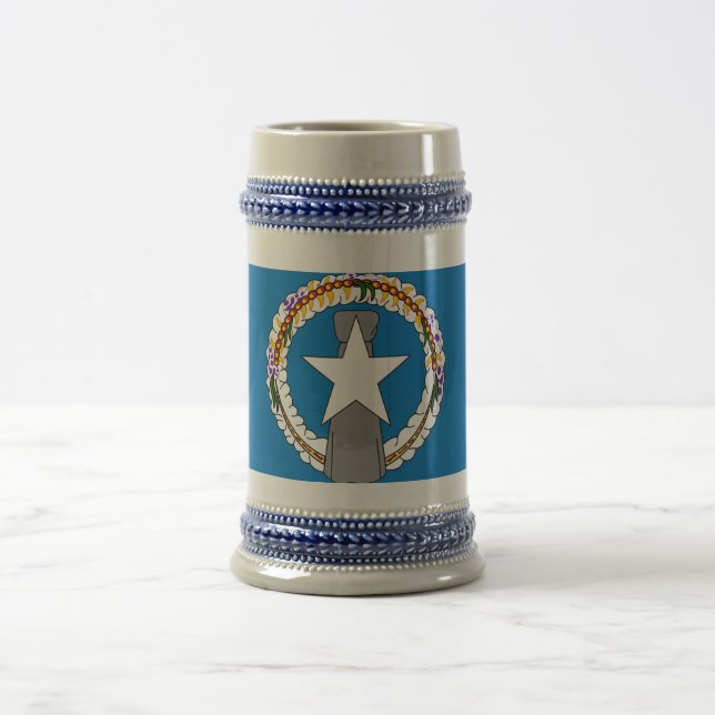 Mugg med Flagga Nordmarianerna-USA (Center)