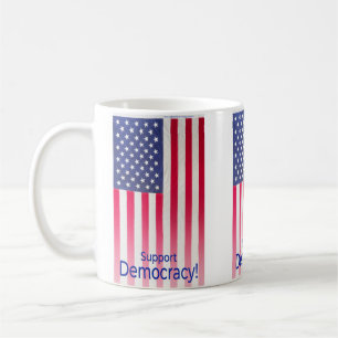 Mugg med Flagga "Support Democracy"