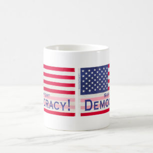 Mugg med Flagga "Support Democracy"