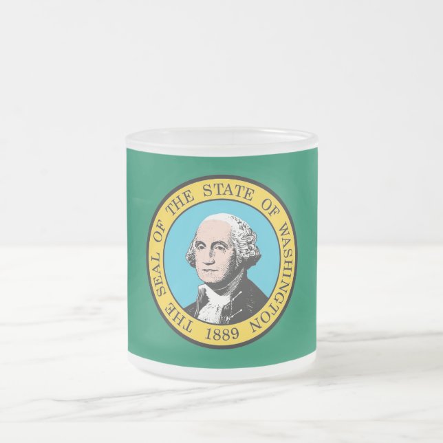 Mugg med flagga Washington-stat, fruset, litet gla (Center)