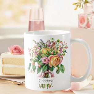 Mugg med födelsetidsblomma för juni Rosor & Vild