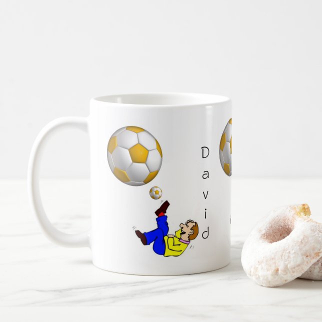 Mugg med fotbollsmannens ansikte (Med munk)
