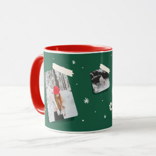 Mugg med foton och snöflingor