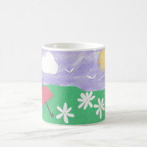 Mugg med Grönt av gräs och Daisy