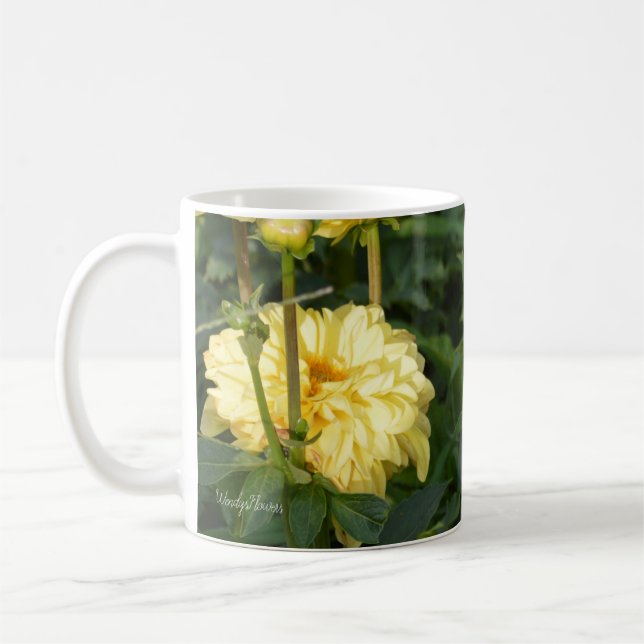 Mugg med gult dahlias (Vänster)