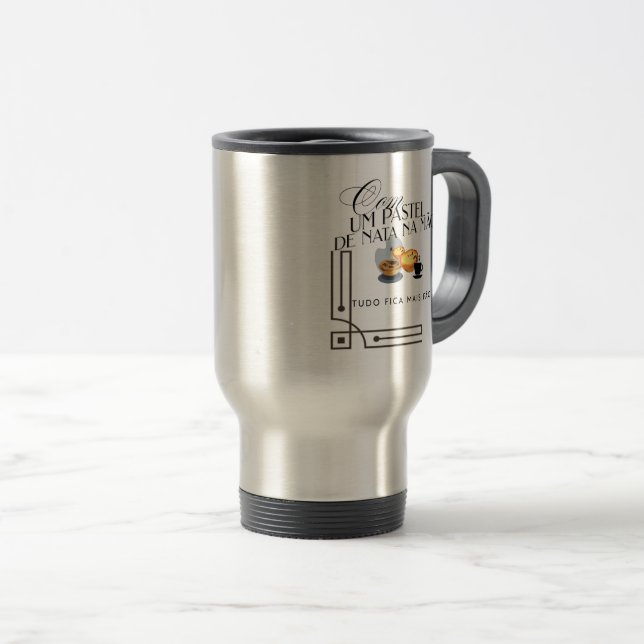 Mugg med Handle Com um pastel de nata (Framsida höger)
