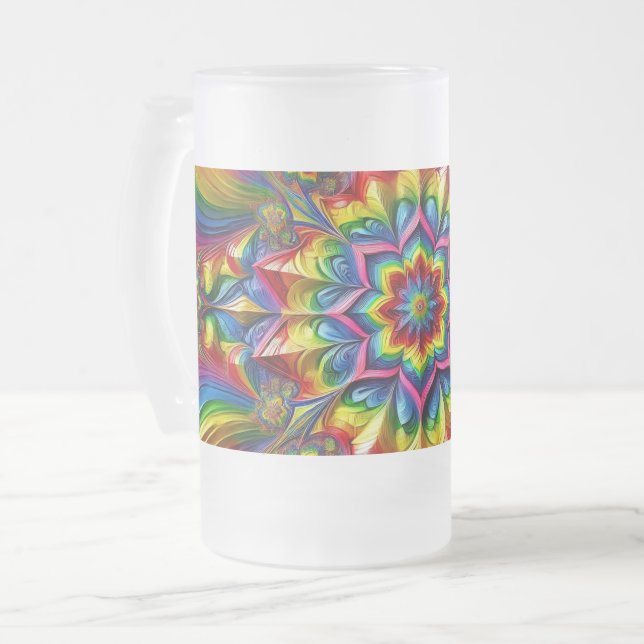 Mugg med hbt-Färg-design, frostat, med hbt- (Framsida vänster)