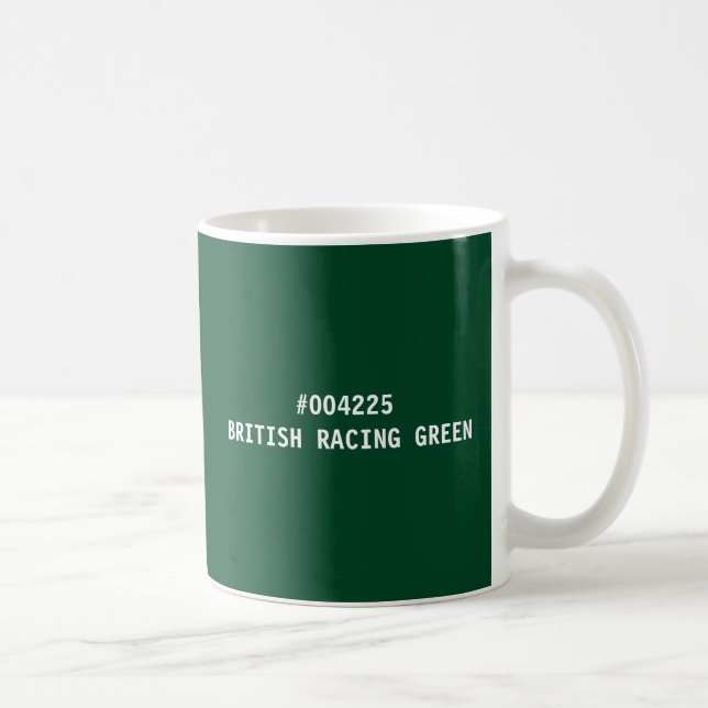 Mugg med hexkod för brittisk racinggrön färg (Höger)