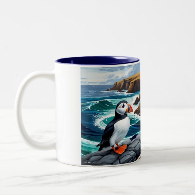 Mugg med isländska puffins (Vänster)