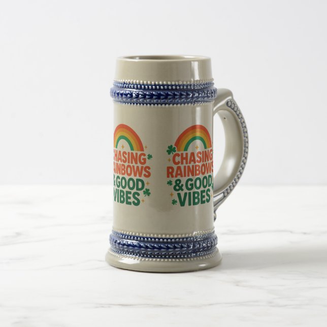 Mugg med Jakten på regnbågar och bra vibrationer (Framsida höger)