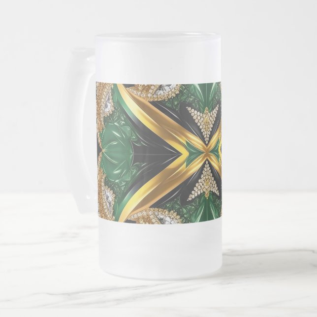 Mugg med Jamaicanskt Färg, frostat, glasform (Framsida vänster)