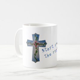 Mugg med Kor målad med konstblommor