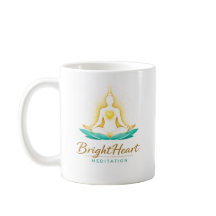 Mugg med kvinnlig Brightheart Meditation-logotyp