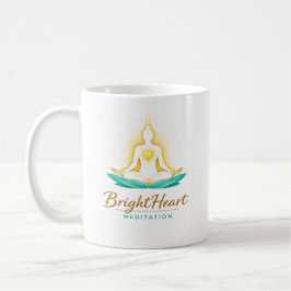 Mugg med kvinnlig Brightheart Meditation-logotyp