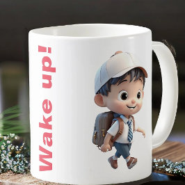 Mugg med larmklockan och söt unge