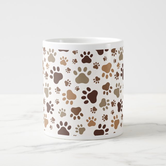 Mugg med leriga tassavtryck jumbo mugg (Framsidan)