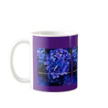 Mugg med Lila Hydrangeas Hand mig en fläkt