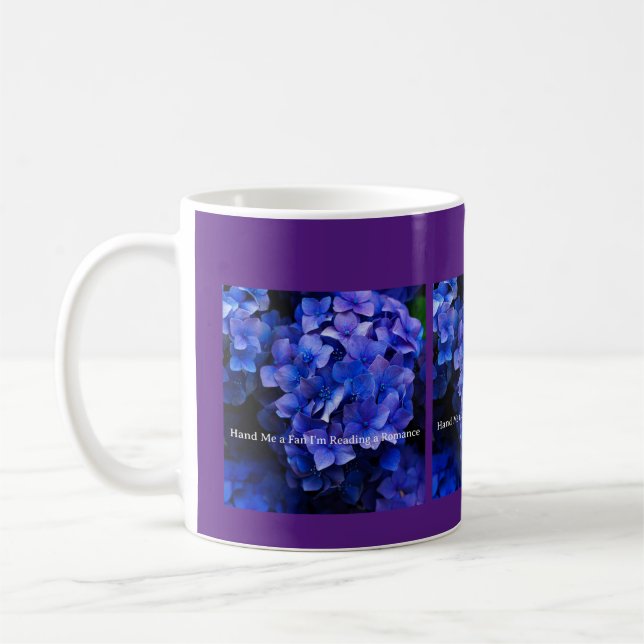 Mugg med Lila Hydrangeas Hand mig en fläkt (Vänster)
