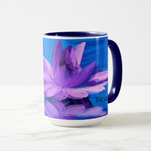 Mugg med Lila Vatten Lily i Blue
