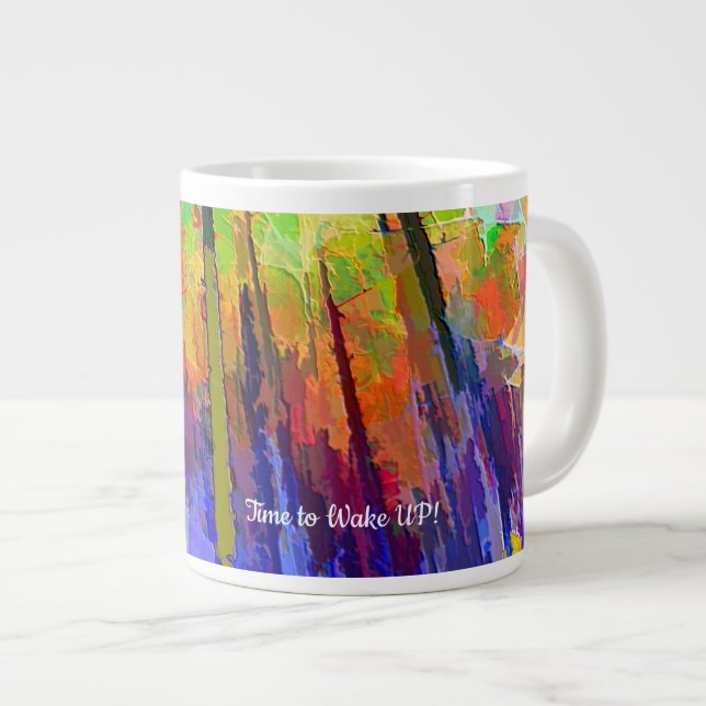 Mugg med ljust abstrakt design jumbo mugg (Framsida höger)