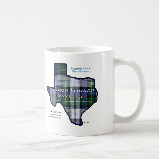 Mugg med Loch Lonach Mysteries Tartan Texas Logoty (Höger)