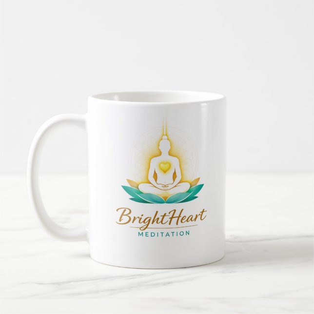 Mugg med logotyp för Brightheart Meditation (Vänster)