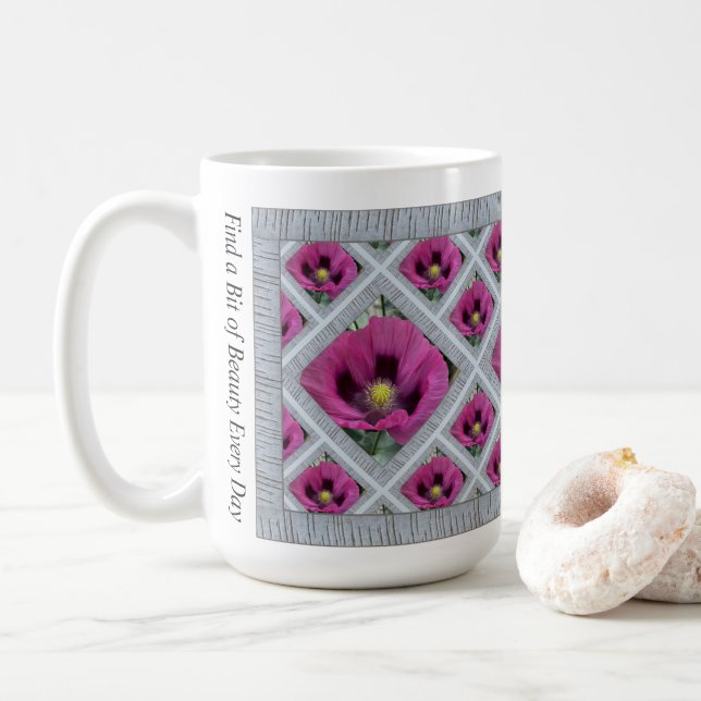 Mugg med Magenta Poppies (Med munk)