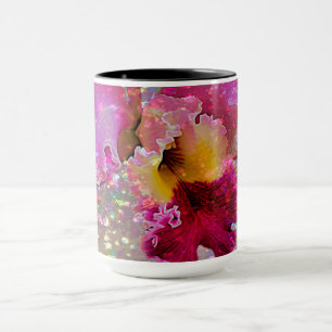 Mugg med målarfärg utspridd med orchid