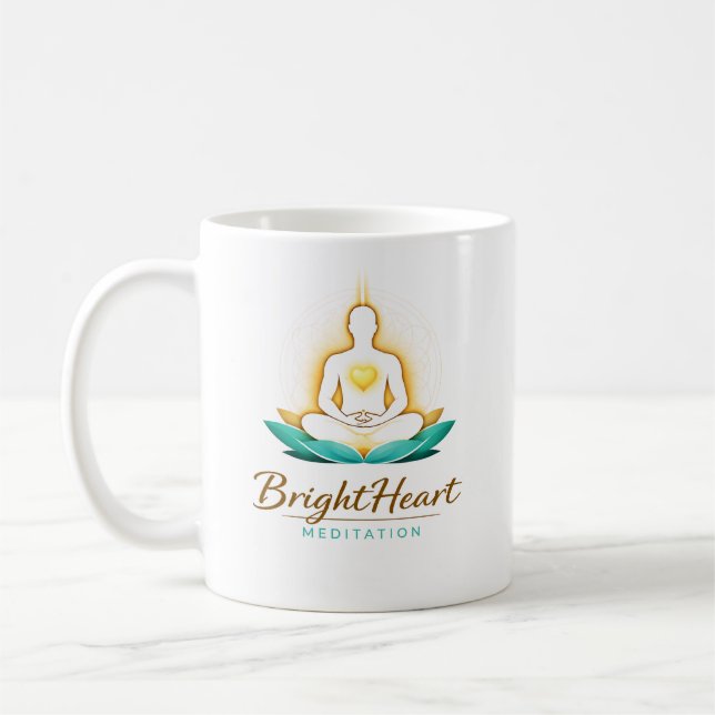 Mugg med manligt Brightheart Meditation-logotyp (Vänster)