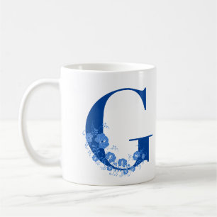 Mugg med Monogram Blommigt Brev D