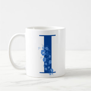 Mugg med Monogram Blommigt Brev I