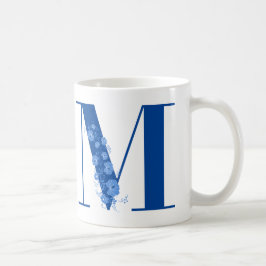 Mugg med Monogram Blommigt Brev M