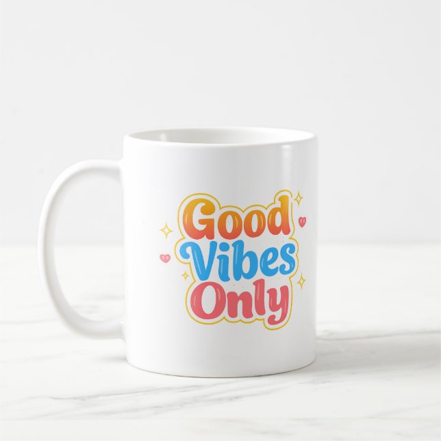 Mugg med positivt citat för bra vibbar (Vänster)