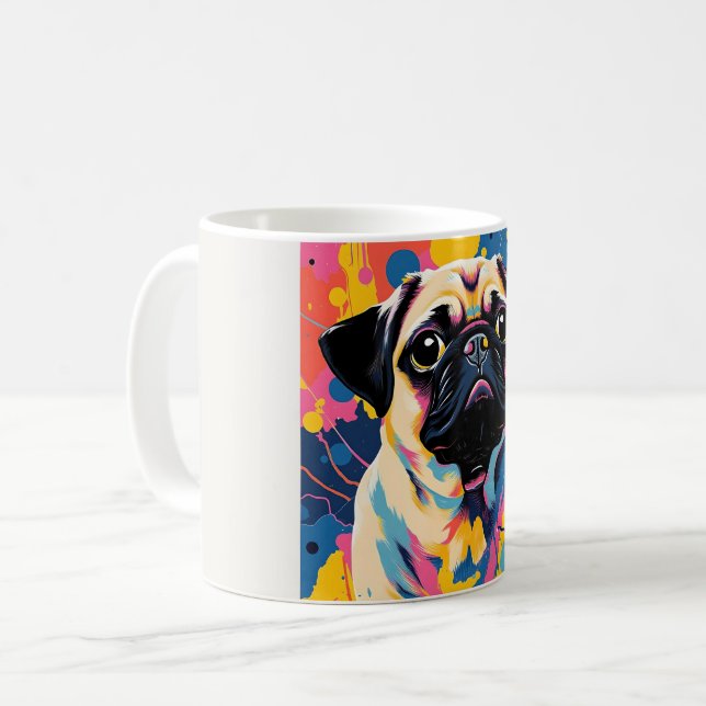 Mugg med Pug-design (Framsida vänster)