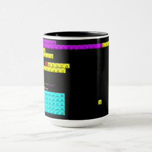 Mugg med regelbundna bord av atomer