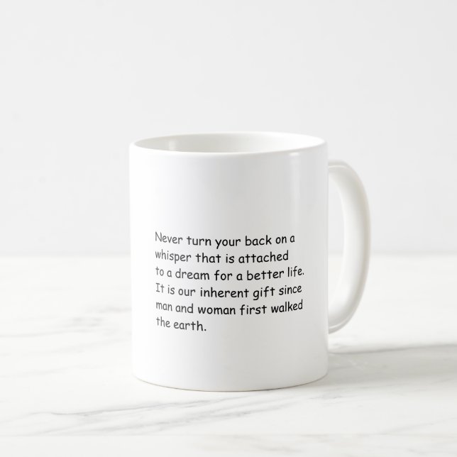Mugg med roligtens positiva budskap. (Framsida höger)