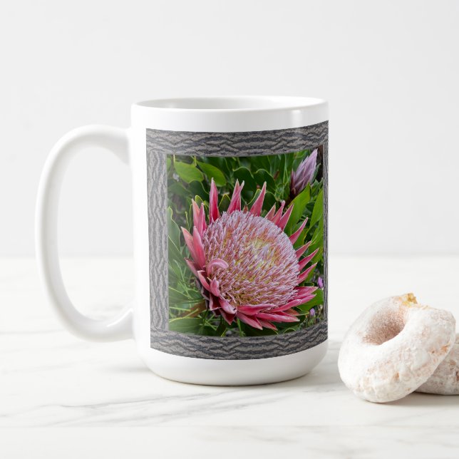 Mugg med Rosa Protea (Med munk)