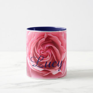 Mugg med rosa ros med blåttklippning