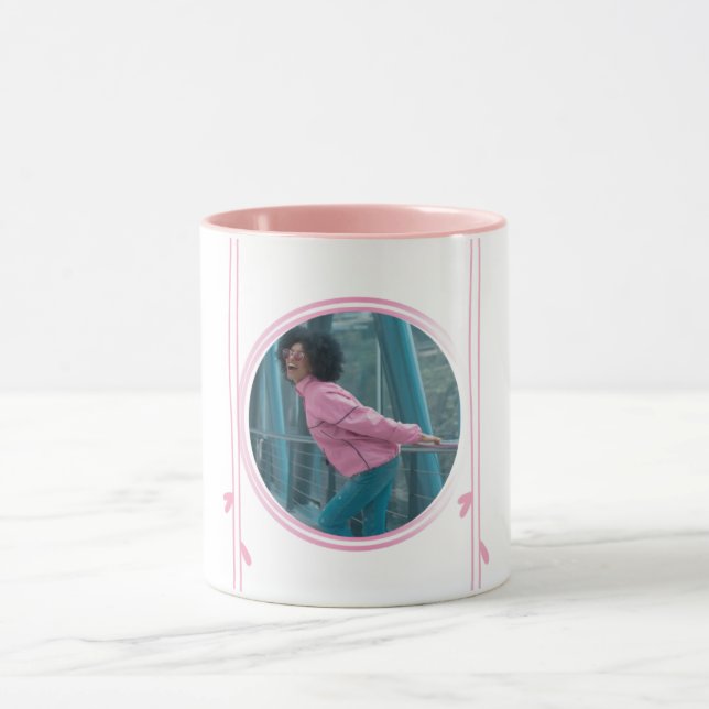 Mugg med Rosa Touch och Anpassningsbar Photo (Center)