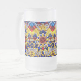 Mugg, med Rumänien Färg, med  design Frostat Ölglas