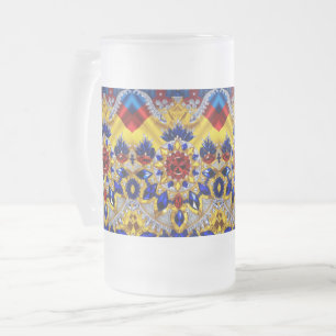 Mugg, med Rumänien Färg, med design Frostat Ölglas